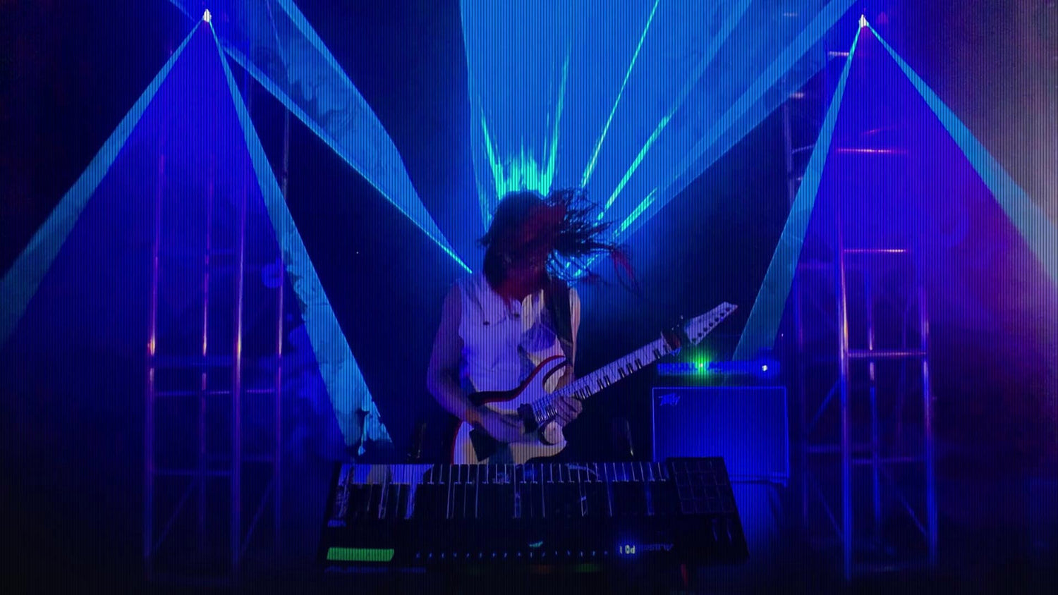 Lasers controlled live from a Guitar/Keyboard