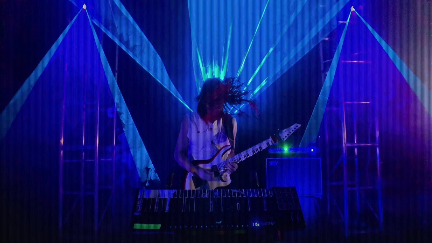 Lasers controlled live from a Guitar/Keyboard