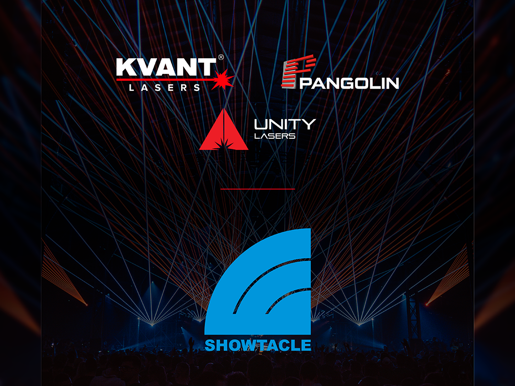 Company Logos grouped together over photo of laser beams