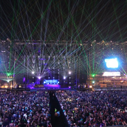 Lasertainment Rocks EDC NYC, with RTI Projectors and Pangolin Laser Control