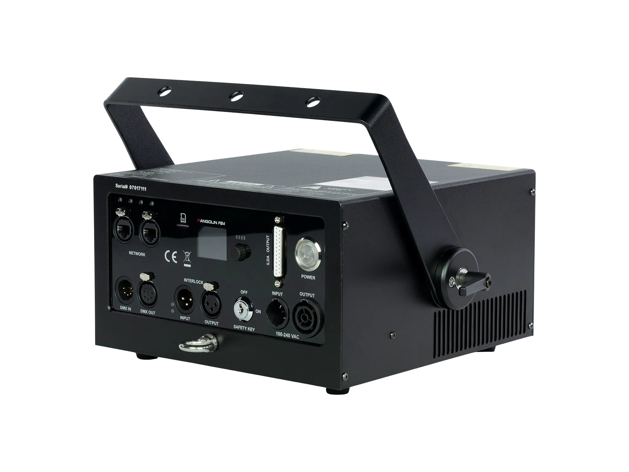 RAW 5 FB4 laser light projector with control panel and connections for lighting professionals